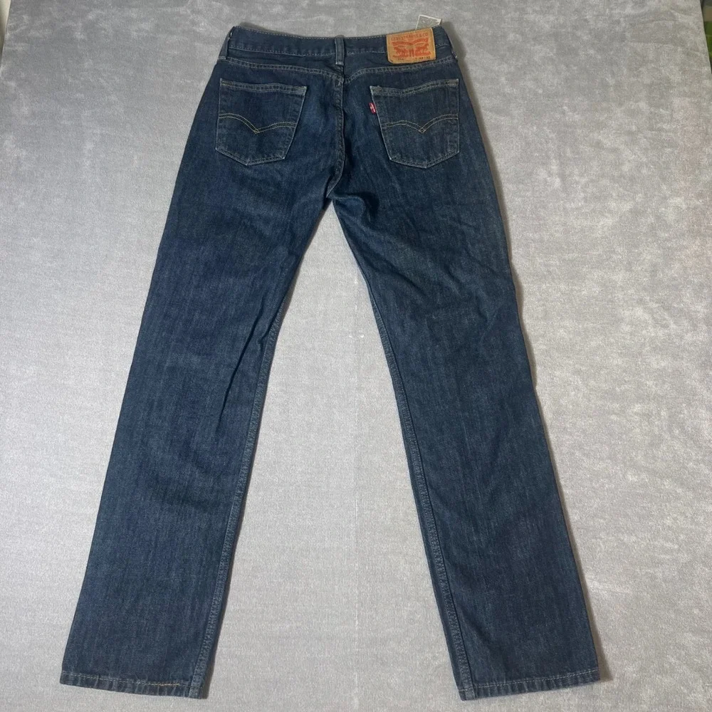 Levis 514 Straight Fit Jeans Mens 29x32 Dark Wash Indigo Blue Cotton Denim